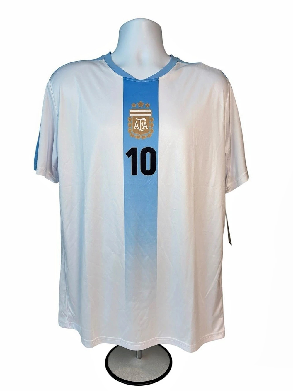 AFA Argentina Lionel Messi 10 Soccer Jersey in White & Blue Size Large NEW